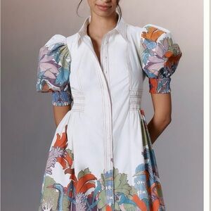 Anthropologie Multicolor Floral Midi Dress